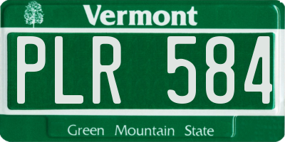 VT license plate PLR584