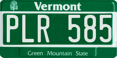 VT license plate PLR585