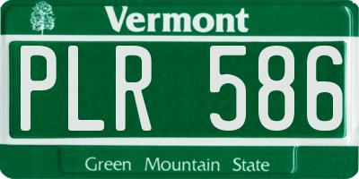 VT license plate PLR586