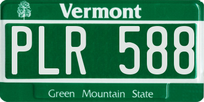 VT license plate PLR588