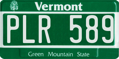 VT license plate PLR589