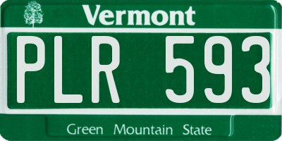 VT license plate PLR593