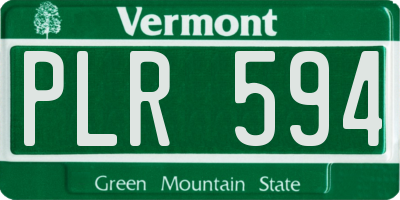VT license plate PLR594
