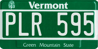 VT license plate PLR595
