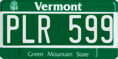 VT license plate PLR599