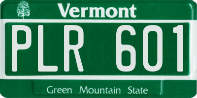 VT license plate PLR601