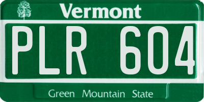VT license plate PLR604