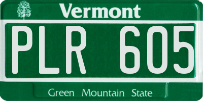 VT license plate PLR605