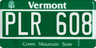 VT license plate PLR608