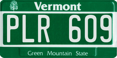 VT license plate PLR609
