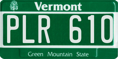 VT license plate PLR610