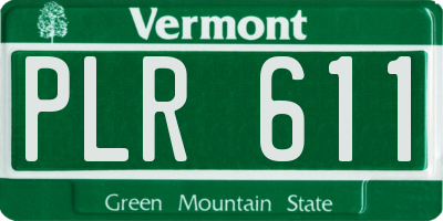 VT license plate PLR611