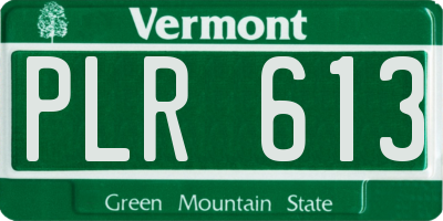 VT license plate PLR613