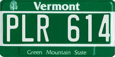 VT license plate PLR614