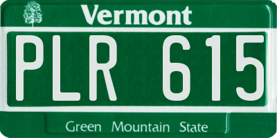 VT license plate PLR615
