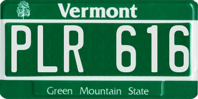 VT license plate PLR616