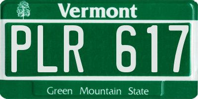 VT license plate PLR617