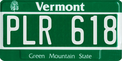 VT license plate PLR618