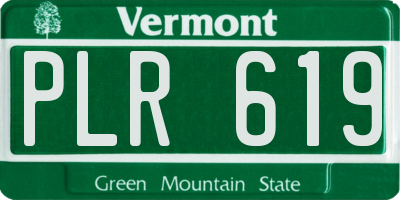VT license plate PLR619