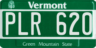 VT license plate PLR620