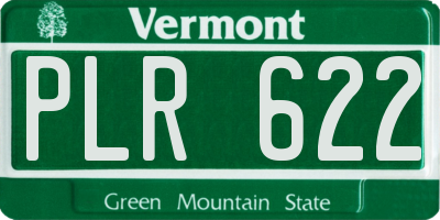 VT license plate PLR622