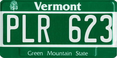 VT license plate PLR623