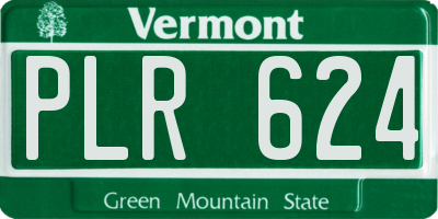 VT license plate PLR624