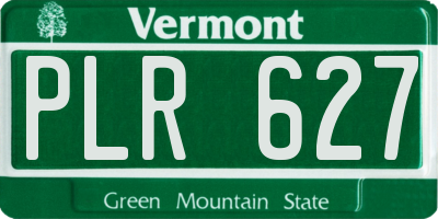 VT license plate PLR627