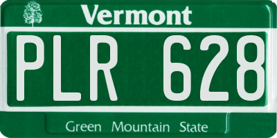 VT license plate PLR628