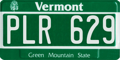 VT license plate PLR629