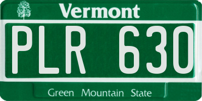VT license plate PLR630