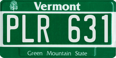 VT license plate PLR631
