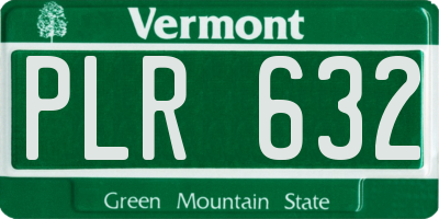 VT license plate PLR632