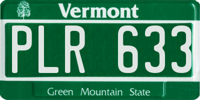 VT license plate PLR633