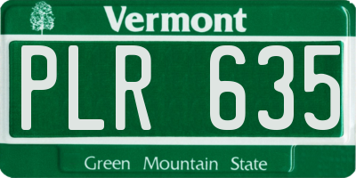 VT license plate PLR635