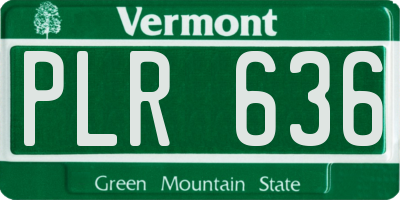 VT license plate PLR636