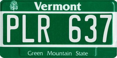 VT license plate PLR637