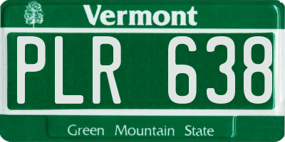 VT license plate PLR638