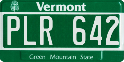 VT license plate PLR642