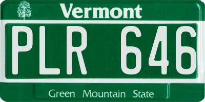 VT license plate PLR646