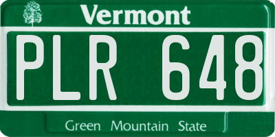 VT license plate PLR648