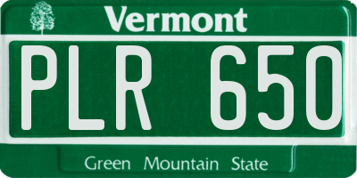 VT license plate PLR650