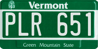VT license plate PLR651