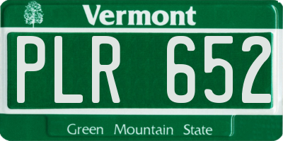 VT license plate PLR652