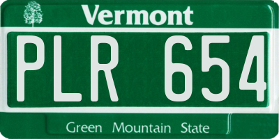 VT license plate PLR654