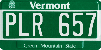 VT license plate PLR657