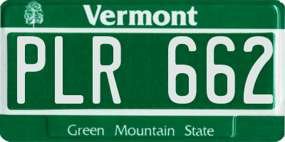 VT license plate PLR662