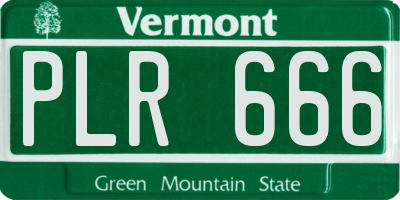 VT license plate PLR666