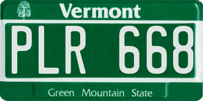 VT license plate PLR668