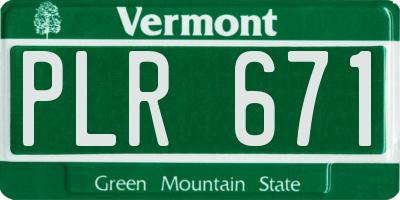 VT license plate PLR671